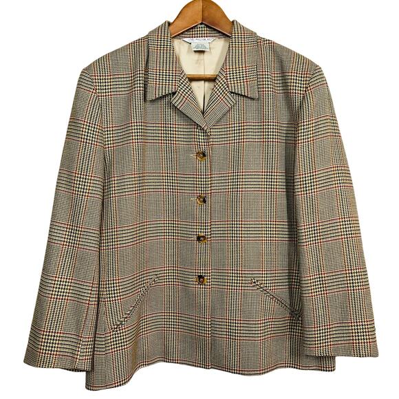 Vintage Wool Austin Reed Jacket Blazer Suit Coat Houndstooth - 8 - Picture 1 of 4